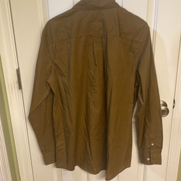 Chaps NWOT Men’s Button-Up Long sleeve Shirt Medium Brown - Picture 4 of 5